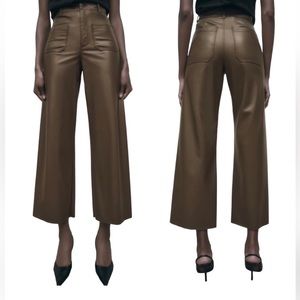 Zara leather marine pant